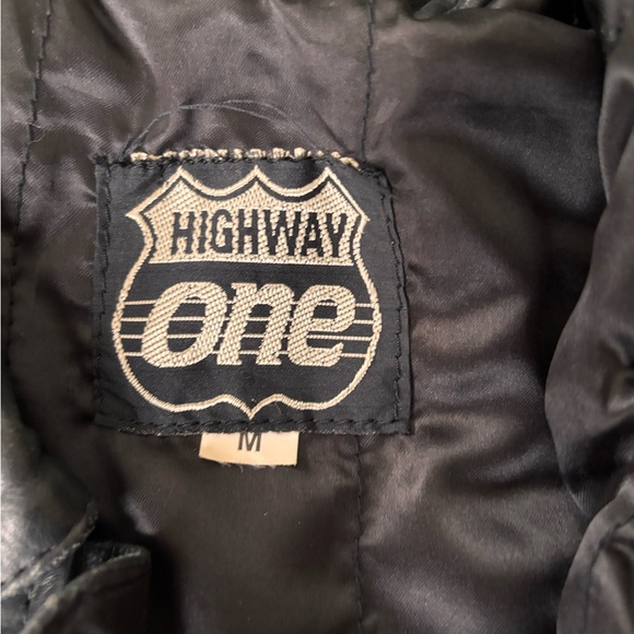 Black Leather Jacket with Red Accents - Picture 4 of 5